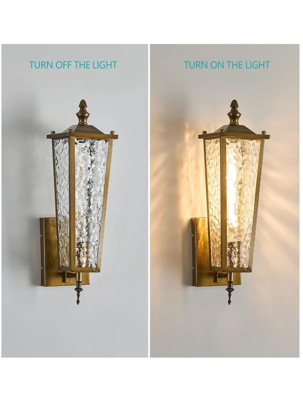 NIB BIEOCUR Outdoor Wall Lights Exterior Sconces Lanterns Vintage Gold 2 pack